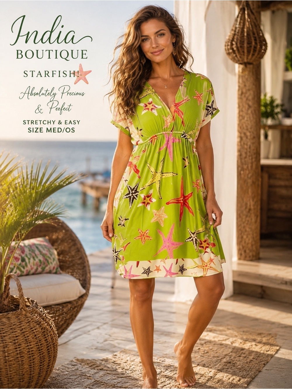 India Boutique,STARFISH! Absolutely Precious & Perfect, Stretchy! Size Med/OS